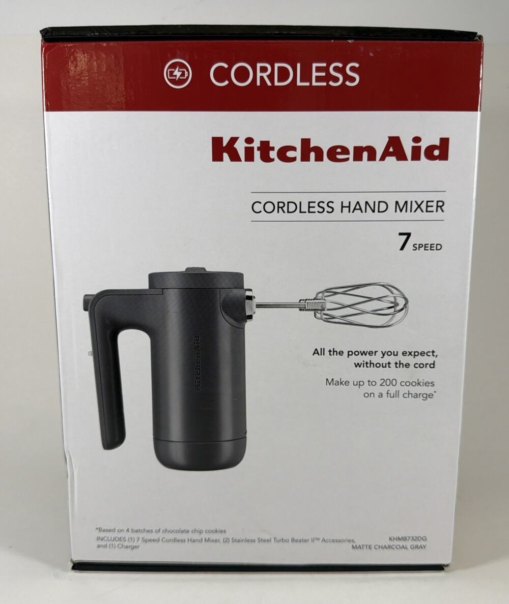KitchenAid 7 Speed Cordless Hand Mixer - Matte Charcoal Gray - Open Box